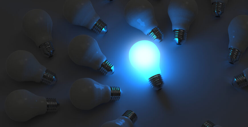 glowing light bulb others blue light background leadership innovation great idea Причину отключения света в регионах Казахстана объяснили в KEGOC