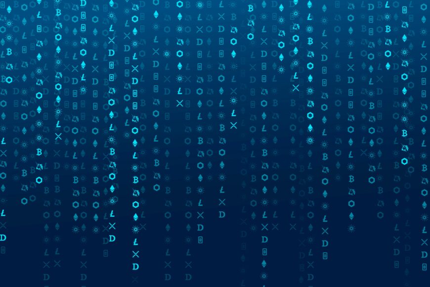 cryptocurrency coding digital blue background open source blockchain concept АФМ пресечена деятельность незаконных криптообменных пунктов в Костанайской области